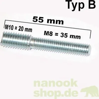 Produktbild von Gewindeadapter M8 / M10 - 55 mm - Typ B