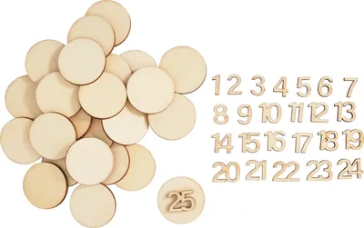Produktbild von Artemio Adventszahlen Numbers Circles Set 24 Stück 2.5 cm Durchmesser