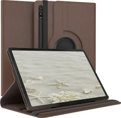 Produktbild von EAZY CASE - Tablet Hülle für Samsung Galaxy Tab S7 Schutzhülle, Tablet Case 360° drehbar in Braun