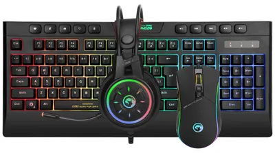 Produktbild von Marvo CM305, Kabelgebunden, USB, Membran Key Switch, QWERTY, RGB-LED, Schwarz