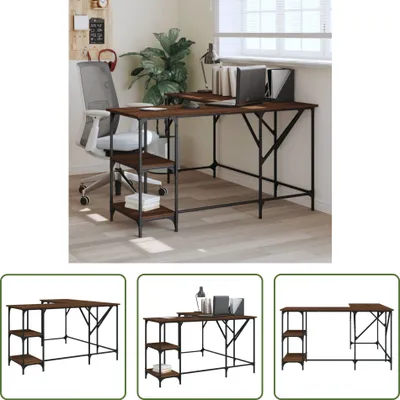 Produktbild von The Living Store Schreibtisch Braun Eichen-Optik 139x139x75 cm Holzwerkstoff