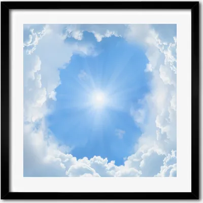 Produktbild von Bild - 50 cm x 50 cm - MDF - Rahmen, Wandkunst - Wolken im Himmel