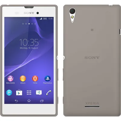 Produktbild von PhoneNatic Case kompatibel mit Sony Xperia T3 - grau Silikon Hülle Slimcase + 2 Schutzfolien