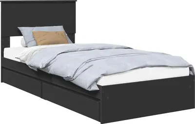 Obrázok produktu pre vidaXL Úložná posteľ, nastaviteľná, čierna, 90 x 190 cm, drevotrieska