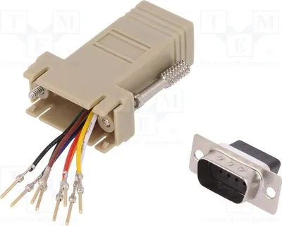 Image de 1 adaptateur D-Sub 9 broches mâle, RJ45 femelle, AK-610517-000-I, câbles et adaptateurs informatiques