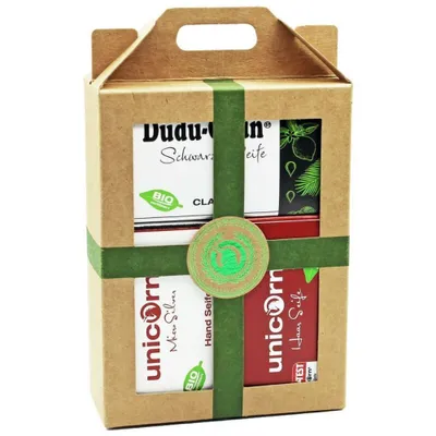 Produktbild von GeschenkSet grün - Handseife, Haarseife & Dudu Osun® Classic