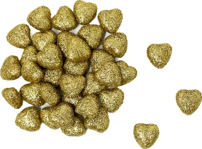 Produktbild von Oblique Unique Styropor Herzen als Streudeko Tischdeko Deko für Weihnachten Weihnachtsdeko zum Basteln DIY - gold