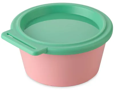 Imagen del producto de koziol NORA BOX, recipiente de 250 ml con tapa, color rosa pastel/verde medio