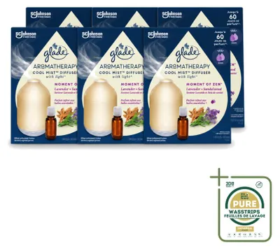 Immagine prodotto di 6 diffusori di aromaterapia Glade, confezione iniziale "Momento di Zen" - 17,4 ml - confezione da 6 pezzi