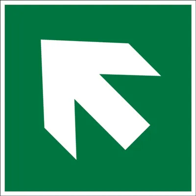 Produktbild von Dreifke® Rettungszeichen, Richtungspfeil schräg | Folie selbstklebend, langna...