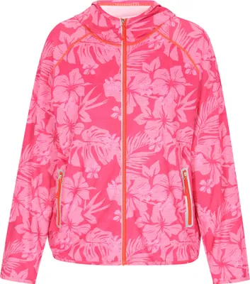 Produktbild von Leichte Damen Jacke mit Kapuze, Raglanärmeln und Reißverschluss, rosa, Größe M