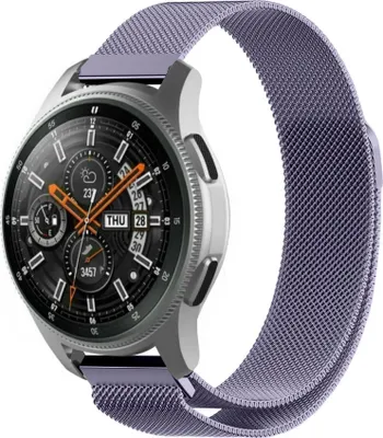 Produktbild von Strap-it Milanese Armband - Kompatibel mit Samsung Galaxy Watch Armband 46mm Edelstahl Armband mit Magnetverschluss - Ersatzarmband - Hochwertiges Material - für Smartwatch 22mm Armband Violett
