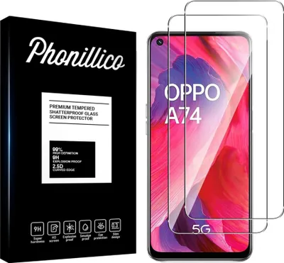 Image de Verre trempé pour Oppo A74 5G [2 pièces] Film de protection d'écran anti-rayures verre résistant Phonillico®