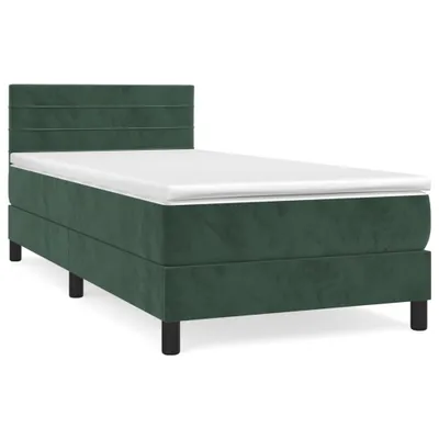 Produktbild von Boxspringbett mit Matratze Dunkelgrün 90x190 cm Samt