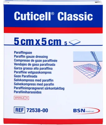 Image de Compresse de paraffine Cuticell Classic 5 x 5 cm, 5 pcs. Compresse pour plaies