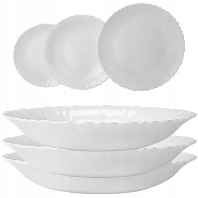 Produktbild von Festa Italia Agnes Tiefe Teller 6er Set Weißes Glas