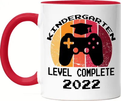 Produktbild von Kindergarten Level Complete 2022 Tasse Rot  Einschulung 1. Klasse Geschenkidee Grundschule Zocker Gaming
