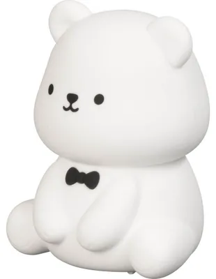 Produktbild von easy! by FHL 850858 Tischleuchte Nachtleuchte Karl Silikon weiß Bear, Akkubetrieb, USB Kabel, RGB mit 30 Minuten Timer