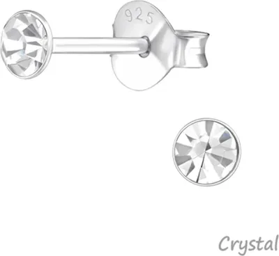 Produktbild von Silber Ohrstecker Kristall rund 3 mm Crystal