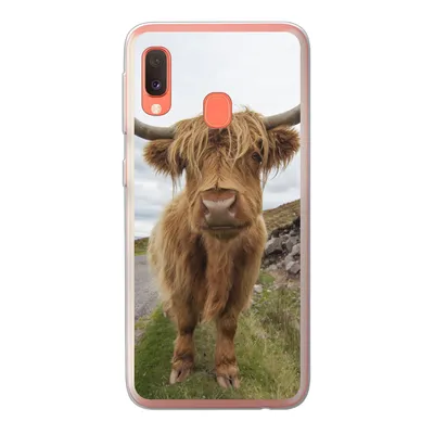 Produktbild von MuchoWow® Handyhülle Schutzhülle Hülle für Samsung Galaxy A20e Schottischer Highlander - Hörner - Berg Silikon Softcase Handy Hülle - Abdeckung