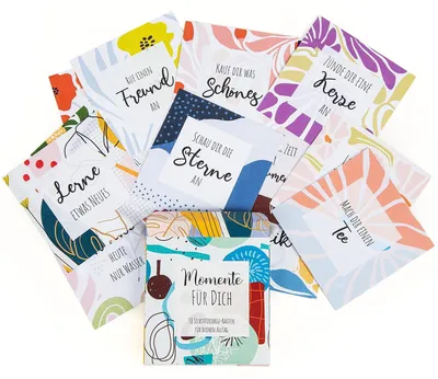 Produktbild von Bunte Selbstfürsorge Karten Set 38 Achtsamkeit Selfcare für Erwachsene