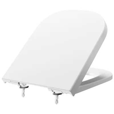 Produktbild von Eckig WC Sitz mit Absenkautomatik Toilettendeckel Quick-Release-Funktion und Softclose - einfache Montage Klodeckel aus Duroplast Toilettensitz