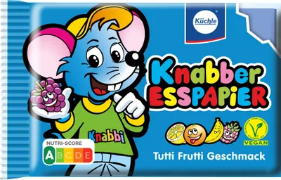 Produktbild von Küchle Knabber Esspapier 4-farbig verschiedene Geschmäcker 2x VPE (2x625g Packung) + usy Block