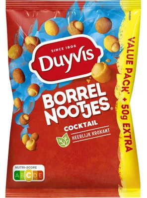 Produktbild von Duyvis Borrelnootjes Cocktail 500g – Knusprige, würzige Cocktail-Erdnüsse Snack