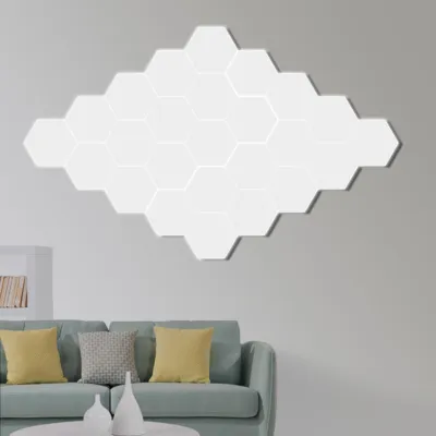 Productafbeelding van Moderne, eenvoudige wandlamp met een hexagonale vorm, zelf samen te stellen. LED-lamp voor decoratieve verlichting in huis. Met EU-stekker, geschikt voor 110-240V