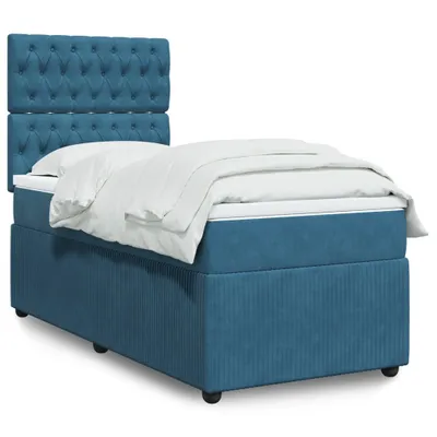 Produktbild von Möbel Boxspringbett mit Matratze Dunkelblau 80x200 cm Samt - Klassische Betten 3292200