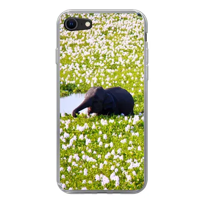 Produktbild von MuchoWow® Handyhülle Schutzhülle Hülle für iPhone 7 Elefant - Wasser - Pflanzen - Grün - Natur - Tiere Silikon Softcase Handy Hülle - Kartenhalter