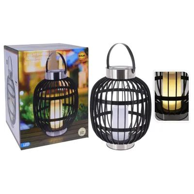 Immagine prodotto di ProGarden Lanterna solare a LED con candela nera 35 cm