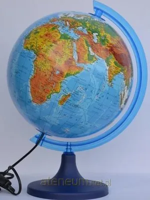 Zdjęcie produktu dla Zachem Globus Fizyczny Podświetlany 25 Cm - Pomoc Naukowa, Dekoracja