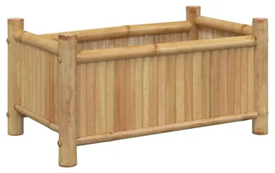 Obrázok produktu pre Kvetináč z bambusu, vhodný do záhrady a na balkón, 50 x 30 x 25 cm