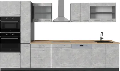 Immagine prodotto di Cucina componibile Vicco R-Line Calcestruzzo/antracite 350 cm senza piano di lavoro, Model 53355