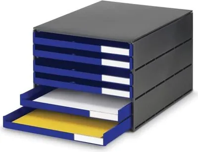 Produktbild von Schubladenbox styroval 6 Schubladen offen schwarz/blau