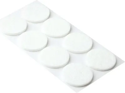 Zdjęcie produktu dla Podkładki filcowe Ø 30 mm, samoprzylepne, białe, 32 sztuki