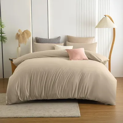 Productafbeelding van Omgoods - Duvet Cover Set 220 x 240 cm in Sandkleur
