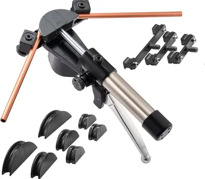 Zdjęcie produktu dla Hydrauliczna giętarka do rur SucceBuy, 6–22 mm, giętarka do gięć 90°, z 7 szczękami giętarskimi ze stopu aluminium, odpowiednia do prac w zakresie klimatyzacji, chłodnictwa i napraw pojazdów