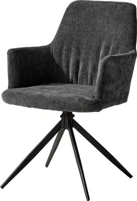 Produktbild von home24 Drehbarer Armlehnenstuhl - Grau - Chenille - Eisen - 59 x 87 x 65 cm