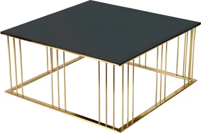 Image de Table basse noire moderne en acier inoxydable