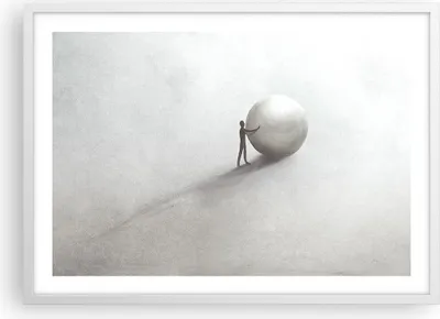 Produktbild von Gerahmtes Poster - Weißer Rahmen - Sisyphus Arbeit Symbol - 70x50 cm - Wand Bild - Wanddeko - Wandbilder - Kunstposter - Wandposter - Bilderrahmen - Bilder - Kunstdruck - P2WAA70x50-4752