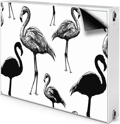 Produktbild von Magnet Radiator Magnet Mat Heizkörper Heizung Verkleidung Abdeckung 110x60 cm  - Retro, Stil, Flamingos