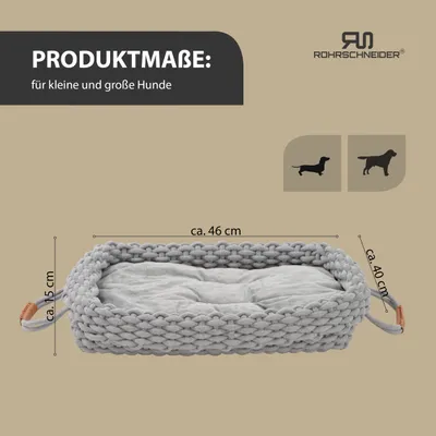 Produktbild von Rohrschneider Flauschiges Katzen- und Hundebett | Weiches Tierbett für Katzen und Hunde | Katzenkörbchen Hundkorb waschbar | Gemütlicher Schlafplatz für Haustiere | Flauschige waschbare Kissen, Größe:S