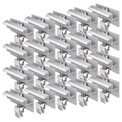 Produktbild von 20x Endklemme Klickfix silber 30-40mm Solarmodul Halterung Modulklemme Solar Modul Klemme Befestigung Halterung PV Montage Panel Aluminium Profil