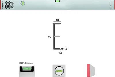 Produktbild von DEWEPRO Alu Richtlatte Setzlatte Abziehlatte - 2 Libellen - 150cm 1,5m