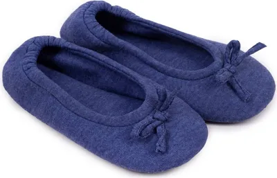 Produktbild von Weiche Damen Ballerina Hausschuhe mit Schleife navy blau 38-39 YOCLUB