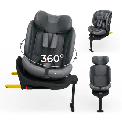 Image de Kinderkraft I-360 2 PLUS, siège enfant 4-en-1, 40–150 cm, installation ISOFIX simple, 5 positions d'assise, de 0 à 36 kg, EASY SPIN 360°, gris