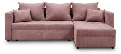 Produktbild von DesimeHome Ecksofa L-Form Schlaffunktion Bettkasten Gästebett 226cm Rosa - universell links/rechts Cord PetFriendly