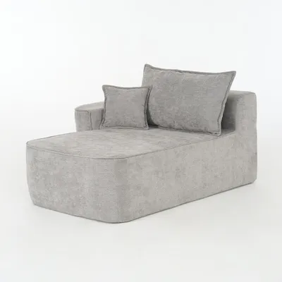 Produktbild von AIORBER Chaiselongue Sofa ohne Montage, weiches Lounge Sofa mit Kissen und Seitentaschen, moderner Komfort für Zuhause, Grau